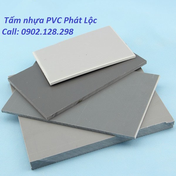 Tấm nhựa PVC đặc xanh ghi