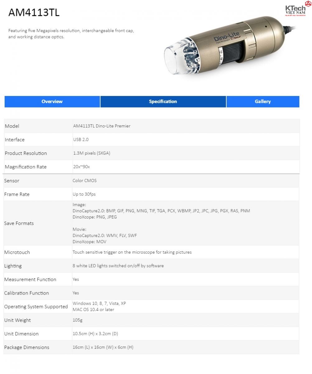 Kính hiển vi  AM4113TL (Dino-lite)