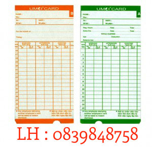Thẻ chấm công, kệ đựng thẻ và ruy băng cho máy chấm công thẻ giấy