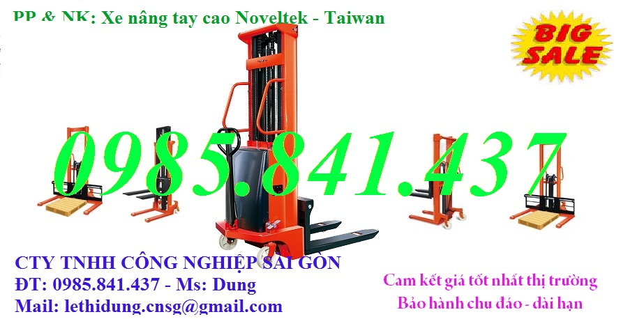 Xe nâng tay cao Noveltek - Taiwan 1 tấn, 1m6