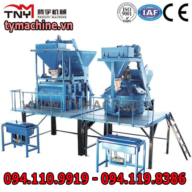Máy trộn bê tông JS500 làm gạch không nung block - trạm trộn bê tông thương phẩm
