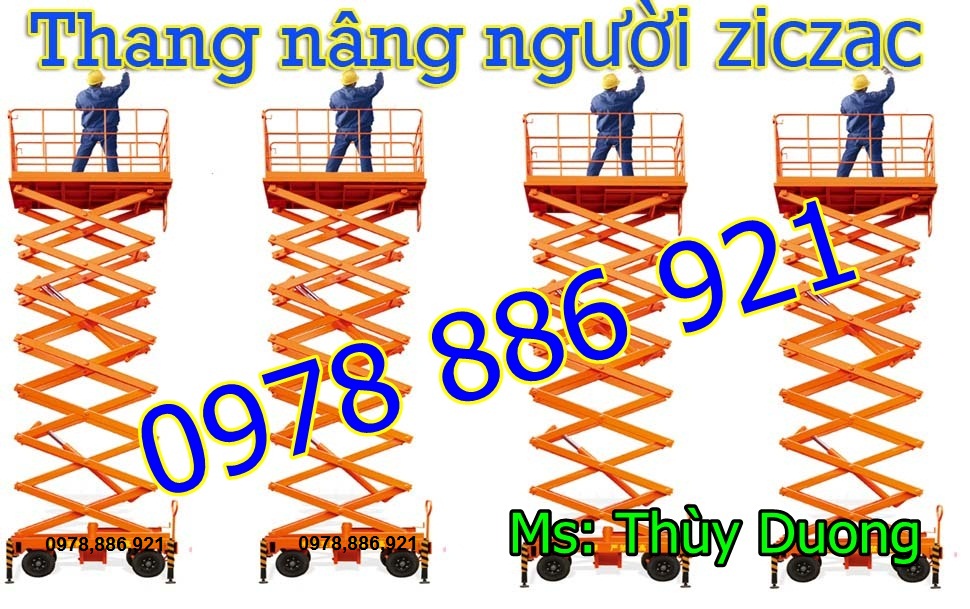 Thang nâng người ziczac, thang nâng 300kg nâng cao 6m,9m giá tốt