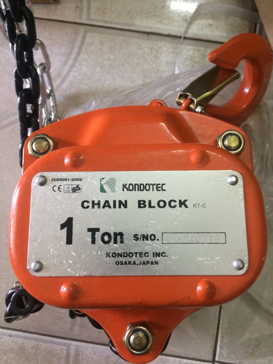 Pa lăng xích kéo tay 3 Tấn Kondotec Nhật Bản