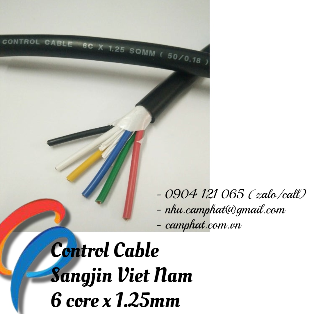 Cáp điều khiển Sangjin (ISO 9011) 6c x 1.25 SQMM Standard of Korea