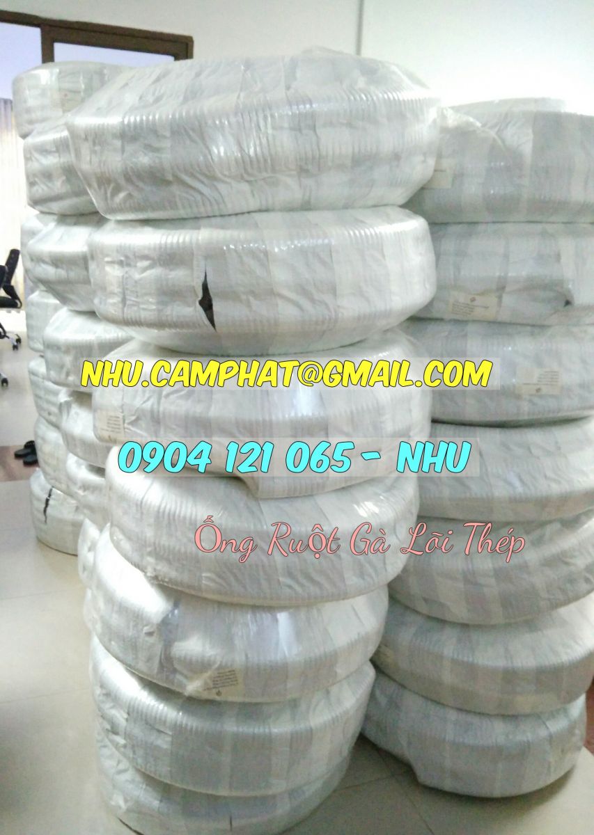 Ống ruột gà lõi thép bọc nhựa hàng cập bến