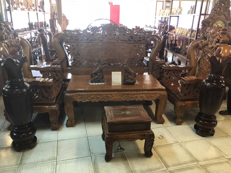 Bộ Salon Rồng Bát Tiên - Gỗ Đỏ Tay 14