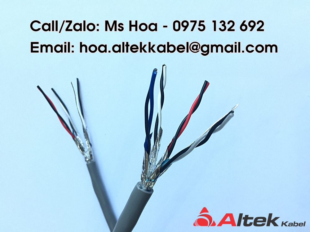Cáp tín hiệu Altek Kabel 2 pair 18AWG, 2 pair 22AWG vặn xoắn chống nhiễu