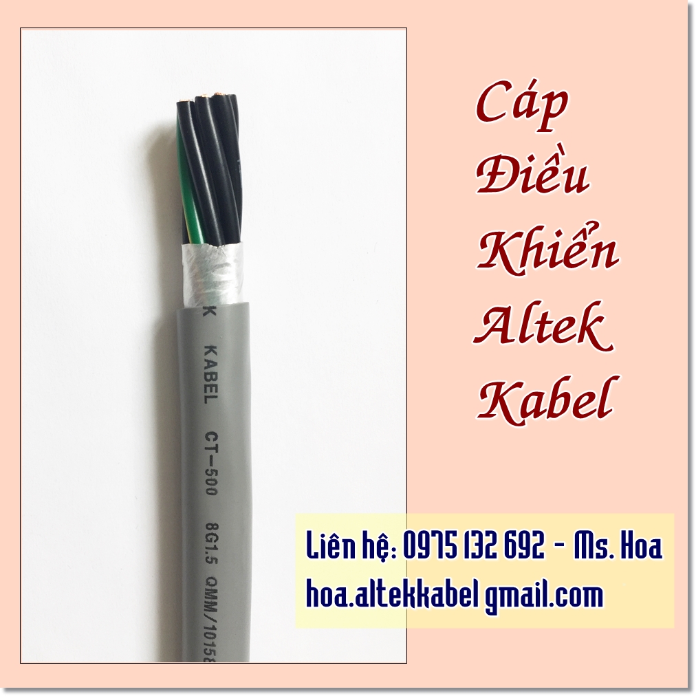 Altek Kabel cáp điều khiển 8x1.5, 8x1.0, 8x0.75, 8x0.5mm2 mới 100%