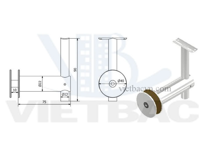Trụ lan can kính, trụ cầu thang inox, trụ lan can thép không gỉ